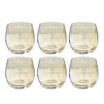 Bộ 6 cốc thuỷ tinh Hongli trứng tròn vàng