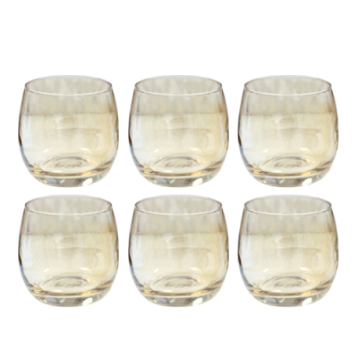 Bộ 6 cốc thuỷ tinh Hongli trứng tròn vàng