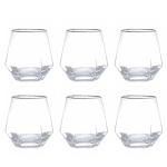 Bộ cốc thủy tinh Hongli lục giác trắng