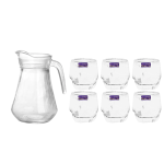 Bộ bình cốc thủy tinh  - Bình eo + 6 cốc  Delisoga