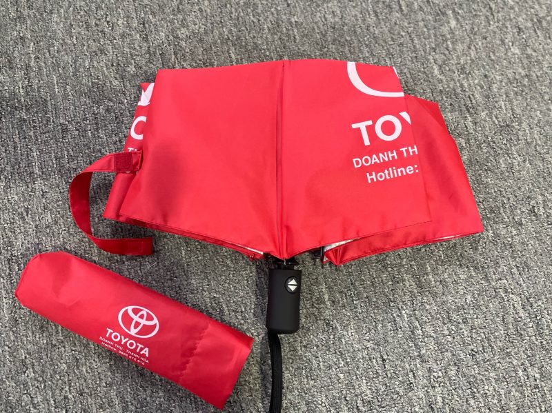 Dù gấp 3 vải pongee tráng keo đen - tự động 2 chiều – 3F208TT (1)