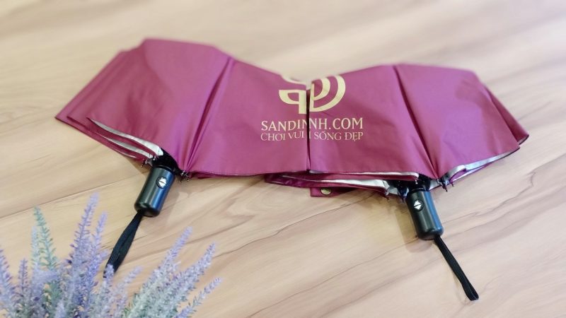 Dù gấp 3 vải pongee tráng keo đen - tự động 2 chiều – 3F208TT (5)