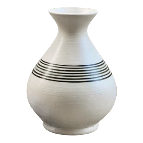 Lọ hoa dáng béo – Sọc ngang – Men xước – H21