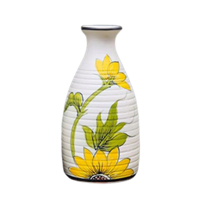 Lọ hoa Bát Tràng quà tặng in logo dáng sóng men xước 23cm KQ-LH28