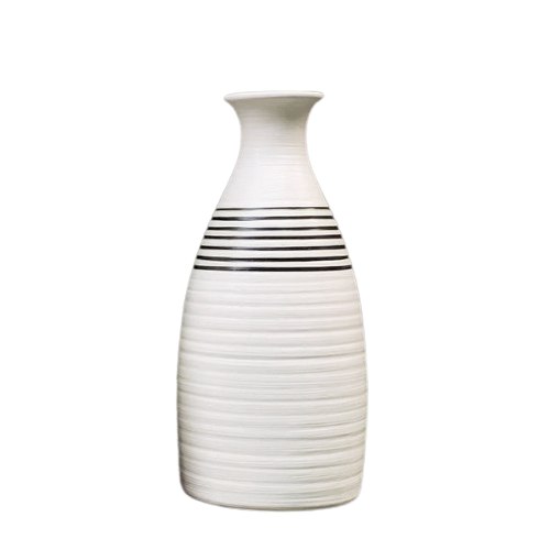 Lọ hoa dáng sóng – Sọc ngang – Men xước – H19