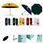 Ô dù quà tặng in logo gấp 5 vải pongee tráng keo đen - tự đẩy R53.5cm KQ-OD23