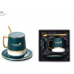 Cốc sứ Trung Quốc có đĩa - thìa- nắp - cao cấp