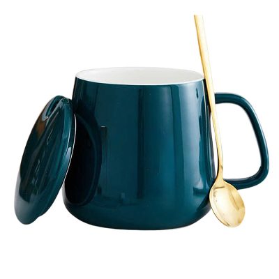 Cốc sứ Trung Quốc  có nắp - thìa