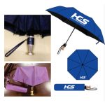 Ô dù quà tặng in logo gấp 3 vải pongee tráng keo đen - tự động 2 chiều R58.5cm KQ-OD22