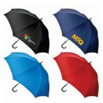 Ô dù quà tặng in logo cán thẳng tay cong vải pongee tráng keo đen R70 KQ-OD04