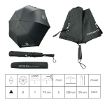 Ô dù quà tặng in logo gấp 2 bán tự động vải pongee tráng keo đen R70cm KQ-OD09