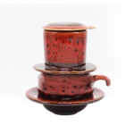 Bộ phin cafe sứ Bát Tràng - Men Hỏa Biến