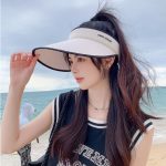 Mũ vành rộng vải cotton 100% màu kem