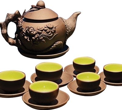 Bộ trà tử sa đắp nổi - 400ml