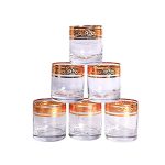 Bộ cốc thủy tinh trung quốc - viền vàng 03