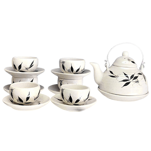 Bộ trà vẽ tay giỏ cua 340ml Bộ trà vẽ tay giỏ cua 340ml