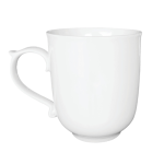 Cốc sứ trắng Bát Tràng quà tặng in logo dáng thóp quai bán tim cách điệu KQ-CST10