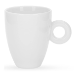 Cốc sứ trắng Bát Tràng quà tặng in logo dáng thóp quai tròn 330ml KQ-CST09