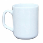 Cốc sứ trắng Bát Tràng quà tặng in logo dáng trụ quai vuông 350ml KQ-CST06