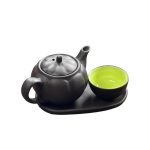 Bộ ấm chén tử sa quà tặng in logo độc ẩm màu nâu đất dáng bí 100ml KQ-ACTS05