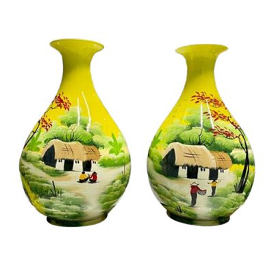 Lọ hoa tỳ bà – Sơn mài – H35