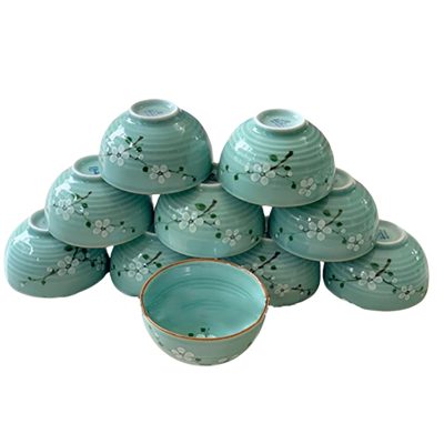 Bộ-10-bát-cơm--Men-xanh