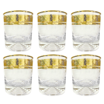 Bộ cốc thủy tinh Ocean 7808 viền vàng