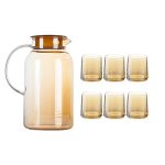 Bộ-bình-thủy-tinh-kèm-6-cốc---màu-vàng