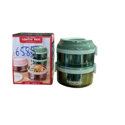 Hộp cơm văn phong Trung Quốc 2 tầng-1.6L-6585- màu xanh