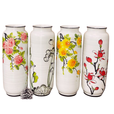 Lọ hoa trụ ống – Men xước – H37