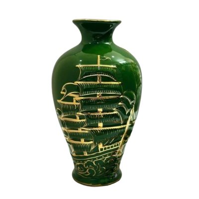 Lọ hoa Vẽ Vàng Đắp Nổi – Men màu – H30