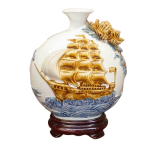 Bình hút lộc quà tặng in logo đắp nổi thuận buồm xuôi gió 22cm KQ-BHL20