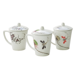 Cốc sứ vẽ tay Bát Tràng - Cốc lipton có nắp