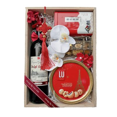 Hộp quà tết – Khay gỗ – L46 – Đỏ