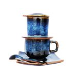 Bộ Phin cafe sứ Bát Tràng -  Men hỏa biến 01