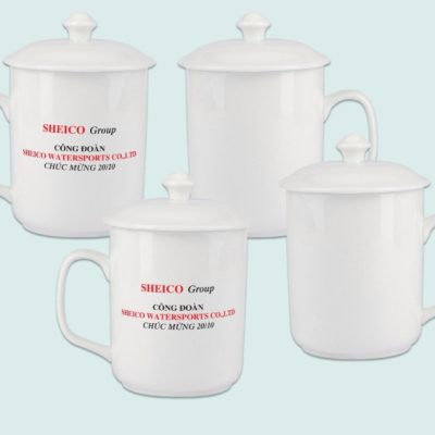 Bộ 2 cốc quai C vuông + nắp