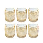 Bộ 6 cốc thuỷ tinh Hongli vàng – 7001HP