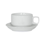 Bộ cốc sứ cafe kèm đĩa kê Bát Tràng – men trắng – 150ml