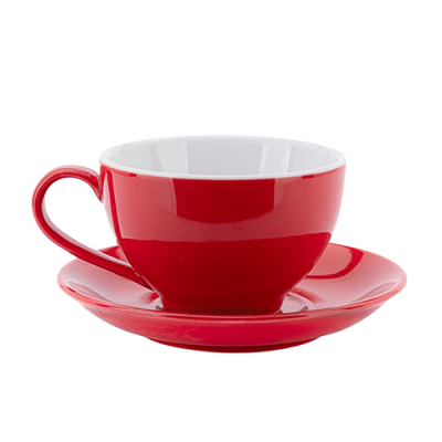 Cốc sứ Cafe kèm đĩa Bát Tràng -  Capuchino Nhật – men màu – 250ml