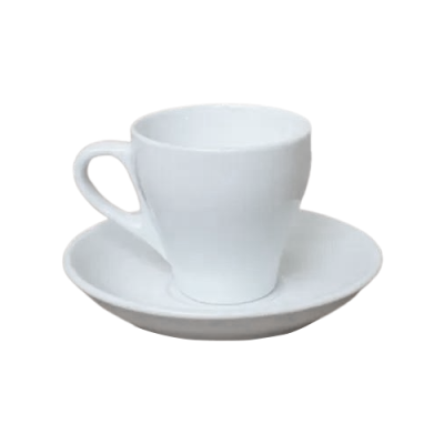 Cốc sứ cafe kèm đĩa Bát Tràng – men trắng-170ml