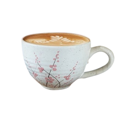 Cốc sứ kèm đĩa kê Bát Tràng – vẽ tay – 200ml