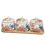 Hũ mứt dáng méo vẽ tay - không kèm khay