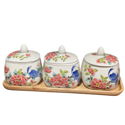 Hũ mứt dáng méo vẽ tay - không kèm khay