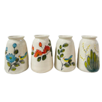 Lọ hoa Bát Tràng quà tặng in logo vẽ tay men mộc 24cm KQ-LH11