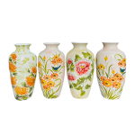 Lọ hoa vẽ tay – nền màu – H28