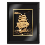 Tranh thuận buồm xuôi gió dát vàng 25x32cm -02