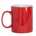 Cốc sứ màu bóng Bát Tràng quà tặng in logo dáng trụ quai C 350ml KQ-CSM05