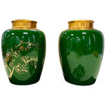 Lọ chè Bát Tràng dáng bí men màu hoa văn vàng kim 300g