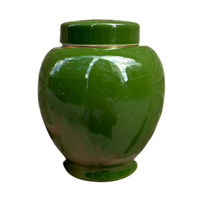 Lọ chè Bát Tràng dáng trụ 150g - vẽ cảnh