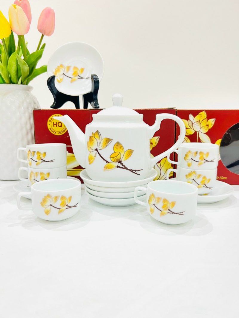 Bộ trà trắng vuông thẳng 500ml (1)